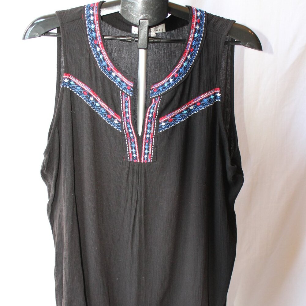Kelly Renee, 1X Black, polyester sleeveless top with red, white, and blue